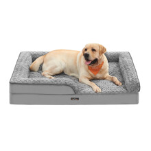 Feandrea Orthopedic Dog Bed for Large Dogs, Memory Foam Dog Bed Sofa Pet Couch with Sides, Removable Washable Cover and Waterproof Liner, 122 x 89 x