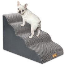 Nepfaivy Dog Steps Stairs for Bed - Non-Slip Pet Stairs for Small Dogs and Cats, 4-Steps Dog Ramp for Sofa with High Density Foam and Removable Cover,