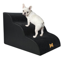 Nepfaivy Dog Steps Stairs for Bed - Non-Slip Pet Stairs for Small Dogs and Cats, 3-Steps Dog Ramp for Sofa with High Density Foam and Removable Cover,
