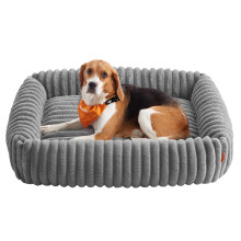 Feandrea Dog Bed, Large Dog Sofa Bed, Soft Padding, Washable, 91 x 68 x 18 cm, Dove Grey PGW312GD01