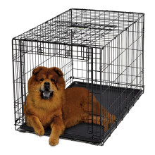 MidWest Homes for Pets Intermediate Ovation Single Door Folding Dog Crate, 91 cm, Space-Saving Patented Up & Away Door, Leak-Proof Pan, Divider Panel,