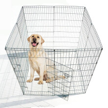Ellie-Bo Easy-Up 8 Piece Foldable Portable Dog Puppy Play Pen with Door for Indoor/Outdoor Use 61cm High, Rabbit, Cat, Guinea Pigs