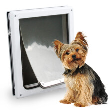 Pet Flap Door 2 Ways Locking Dog Flap Door Wall Entry Pet Door with Transparent Flap for Dogs