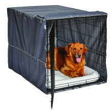 New World XL Dog Crate Cover, Polyester Privacy Kennel Cover Fits Most 122 cm Crates, Light Gray, Machine Washable, Reduces Barking & Chewing