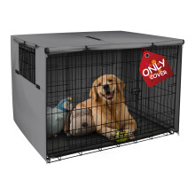 Explore Land Dog Crate Cover - Durable Polyester 30 Inch - Universal Fit for Metal Dog Crate (Grey)