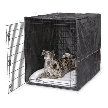 MidWest Homes for Pets XXL Dog Crate Cover, Black Polyester Privacy Kennel Cover Fits Most Giant 137 cm Crates, Machine Washable, Reduces Barking &