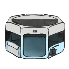 X-ZONE PET Portable Foldable Pet Dog Cat Playpen Crates Kennel/Premium 600D Oxford Cloth,Removable Zipper Top, Indoor and Outdoor Use(Large, Blue)