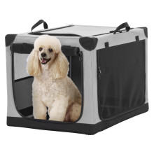 Petsfit Dog Crates Medium Size, Adjustable Fabric Dog Crate by Spiral Iron Pipe, Cat Cages Indoor 3 Door Design Travel Dog Crate 76 cm L x 50 cm W x
