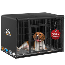 Zettum 42 Inch Crate Cover Heavy Duty Waterproof Dog Crate Cover, Durable 600D Fabric with PU Coating Pet Cage Cover Perfect for Medium & xl Dog
