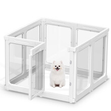 Acrylic Dog Playpen, 60cm Transparent Pet Playpen for Indoor & Outdoor Use, Portable Heavy Duty Puppy Pen Fence for Small to Medium Dogs - 8 Panels