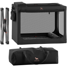 Noah & Paw Collapsible Dog Crate 30 Inches, Large Dog Crate for Large Medium Breeds, Travel Kennel for Car, Including Pet Mat for Pet Cage, 2 Storage