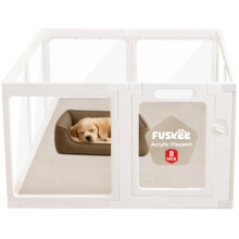 Clear Acrylic Dog Playpen ? Escape-Proof Pet Pen, Whelping, Rabbit Hutch, Hamster Cage & Dog Pen ? Washable, Tool-Free Assembly, Secure Door ? Indoor