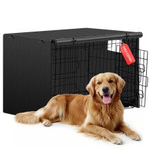 Iubyceh 42 Inch Heavy Duty Dog Crate Cover, Waterproof Oxford Fabric Pet Cage Cover, Universal Fit Wire Kennel with Ventilation Window for Indoor