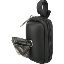 TRIXIE poop bag dispenser with velcro loop - with imitation leather cover - grey/black - 22849