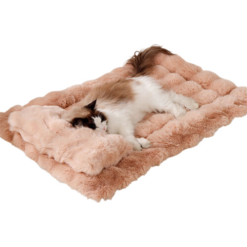 Pet Pad   Soft Surface Thermal Insulation-L Orange  And  Pillow