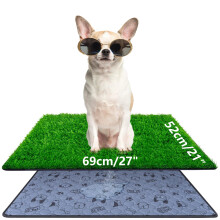Fake Grass Urinal Pads for Dogs, 27 x 21 Inch Indoor Dog Artificial Grass Litter Box, Lawn Dog Urinal Pads, Washable, Reusable, Lawn Replaceable,