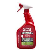 Nature's Miracle Advanced Stain and Odor Eliminator Dog, Fresh Scent, Severe Mess Enzymatic Formula For Tough Pet Messes, 32 Ounces