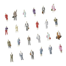 Figurines miniatures en plastique, 25 pièces, poses aléatoires-C