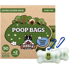 Pogi?s Dog Poo Bags ? 750 Bags (50 Rolls) with 2 Dispensers ? Biodegradable, Leak-Proof, Extra Strong