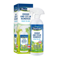 Bactador Odour and Stain Remover Spray 750ml - Biological enzyme cleaner as a ready-to-use solution against sweat, cat urine, dog urine, animal odors