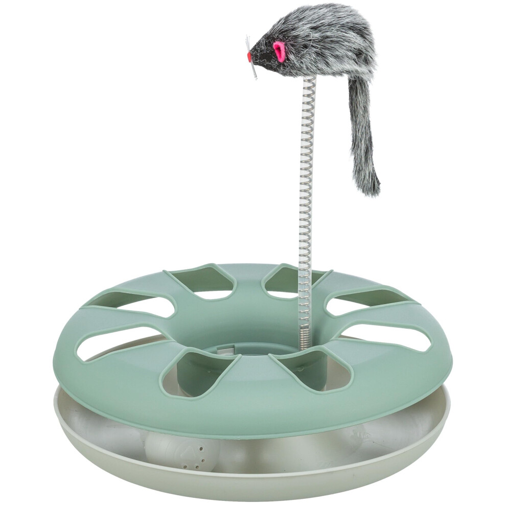 Trixie Crazy Circle Cat Toy - With Plush Mouse On Spiral Spring - Play Ball - ? 24 ? 29 Cm - 4135