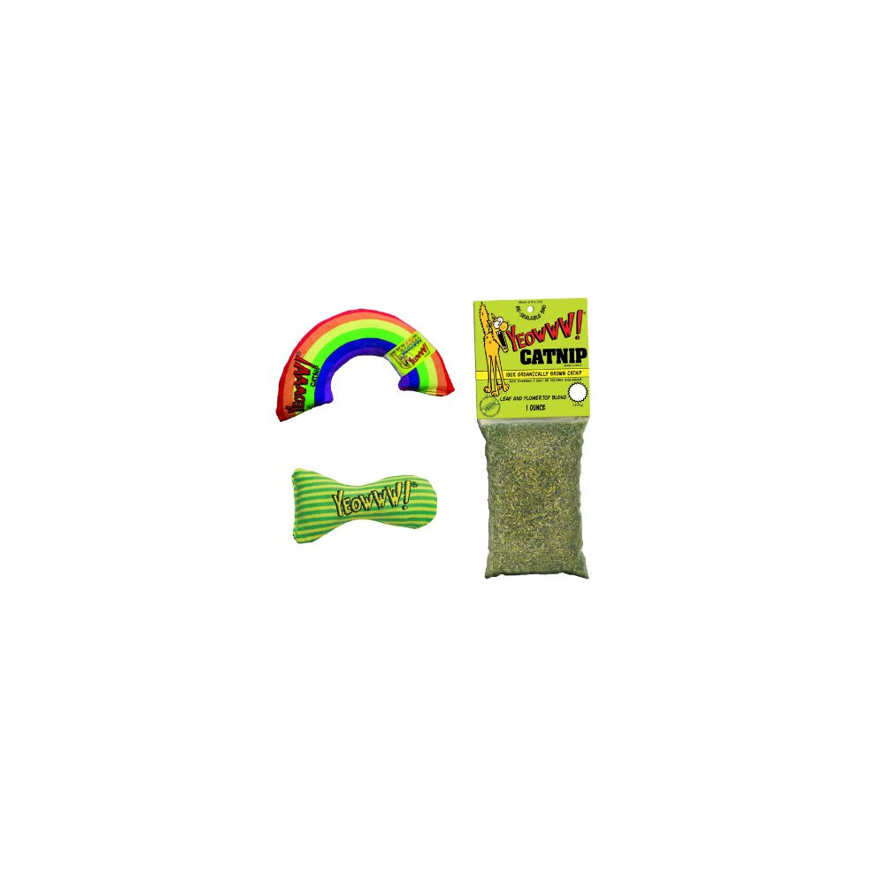 Yeowww Very Strong Organic Catnip Cat Toys (1X Rainbow 1X Catnip 1X Stinkie)