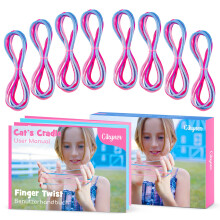 Cikyner Cat?s Cradle String, 8 Pcs Finger String Game 2m Long 2mm Diameter Cats Cradle with Instructions Polyester Colorful String Toy Supplies Ideal