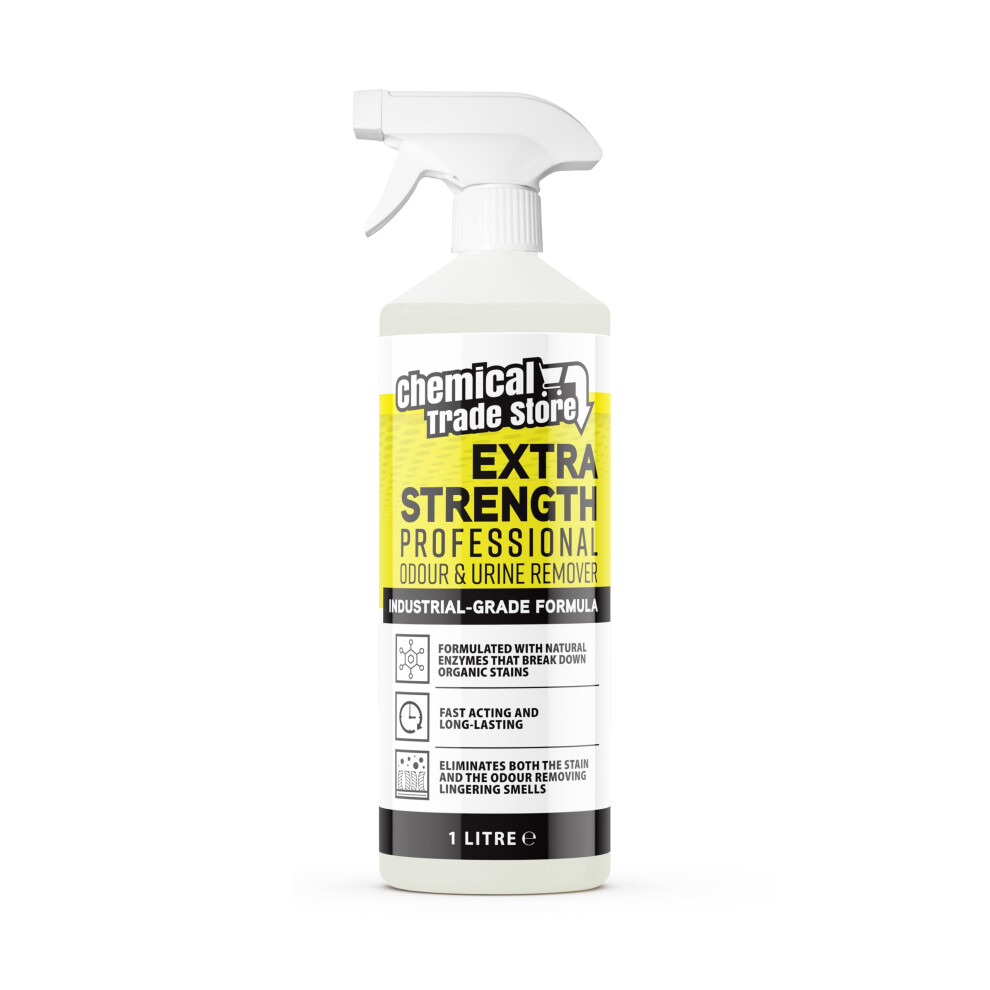 Chemical Trade Store -Professional Odour & Urine Remover 1L - Enzyme Cleaner For Pet & Household Smells - Eliminates Stains & Bad Odours