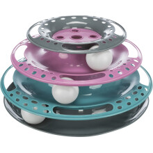 TRIXIE Catch the Balls cat toy - three levels with one ball each - encourages play - grey/green/red - ? 25 ? 13 cm - 41345