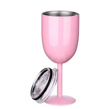 1PCS Insulated  Wine Glasses Double Wall Food Grade Stainless Steel Travel Wine Cup with Leak Proof Lid for Adult