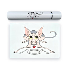 Silicon Cat Serving Mat, Waterproof Anti-Slip, Feeding mat for cats bowls 18"*13" (Grey)