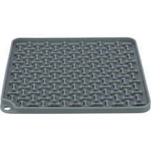 Trixie - Lick'n'Snack Pet Licking Tablecloth, Silicone Licking Tray, 20 x 20 cm, Dark Grey, Non-Slip, Dishwasher and Freezer Safe