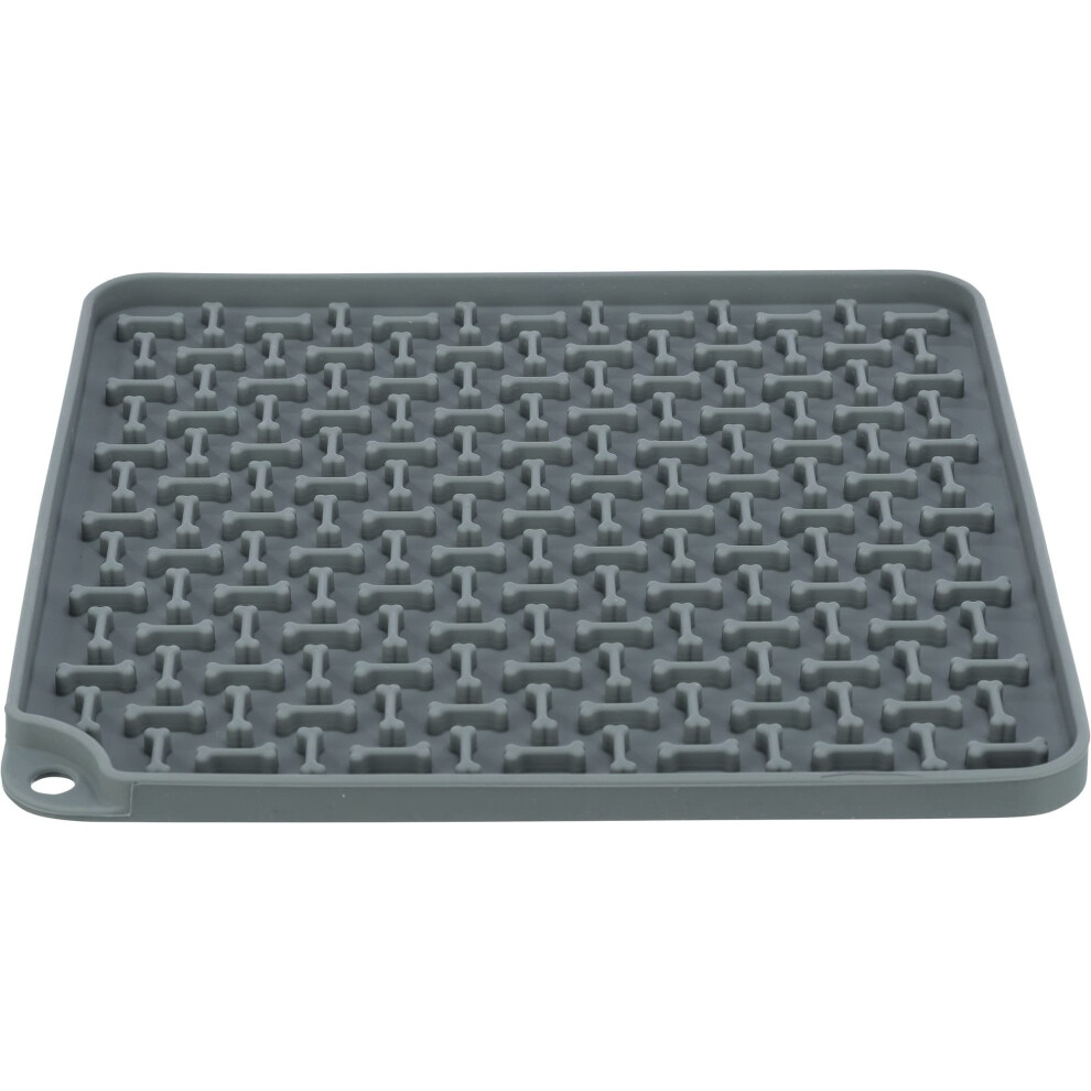 Trixie - Lick'n'snack Pet Licking Tablecloth, Silicone Licking Tray, 20 X 20 Cm, Non-Slip, Dishwasher And Freezer Safe Dark/Grey
