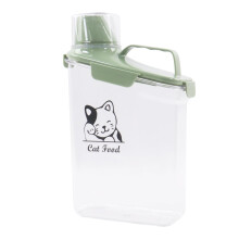 Ctomche Pet Food Storage Container Airtight Cat Food Container with Measuring Cup and Pour Spout Portable Pet Food Dispenser for Cat Transparent