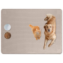 Bartuke Cat Food Mat, 50" x 35" Extra Large Silicone Pet Feeding Mat with Raised Edge Pet Placemat for Food and Water Bowl Non-Slip, Easy to Clean,
