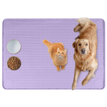 Bartuke Cat Food Mat, 40" x 28" Extra Large Silicone Pet Feeding Mat with Raised Edge Pet Placemat for Food and Water Bowl Non-Slip, Easy to Clean,
