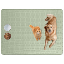 Bartuke Cat Food Mat, 50" x 35" Extra Large Silicone Pet Feeding Mat with Raised Edge Pet Placemat for Food and Water Bowl Non-Slip, Easy to Clean,