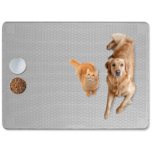 Bartuke Cat Food Mat, 50" x 35" Extra Large Silicone Pet Feeding Mat with Raised Edge Pet Placemat for Food and Water Bowl Non-Slip, Easy to Clean,