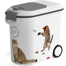 Curver Cat Food Container ? 12 kg/35 L ? Large Airtight Odour-Proof Storage for Cats Food ? Container with Wheels and Handles for Displacement ? 28 x