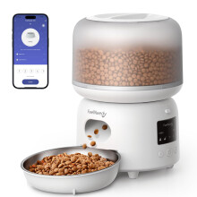 FEELNEEDY Automatic Cat Feeder with APP Control, 2.4GHz WiFi Automatic Pet Feeder Up to 10 Meals per Day, for Dogs and Cats, Food Shortage & Low
