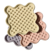 Fussy Cat Ceramic 'Lick Mat' Cat Slow Puzzle Feeder Bowl for Wet, Dry and Raw Cat Food. Just like a lick mat, but made from Ceramic (Cream, Small)