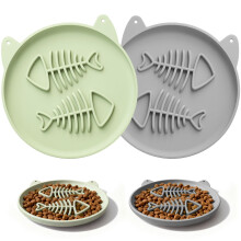 Zonopy Cat Bowl Slow Feeder, 2 PCS Silicone Cat Bowl, Food Bowl Slow Feeder Ideal for Dry and Wet Food, Easy to Clean, Interactive Puzzle Toy for Pets