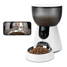 Podazz Automatic Cat Feeder with Camera, 5G WiFi Pet Feeder with App Control, Low Food & Blockage Sensor, 1-10 Meals/Day, Two-Way Audio Interacting,
