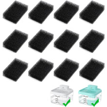 RUXAN 12 Cat Water Fountain Filters Replacement, 12 Pieces Sponges Filters for 2L Cat Drinking Fountain, Filter Loose Hair (Sponges), Suitable for