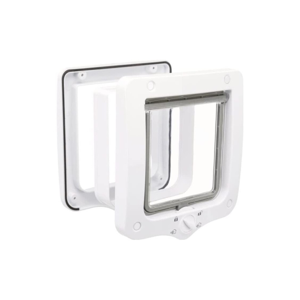 Trixie 4-Way Cat Flap With Tunnel, 578 G White