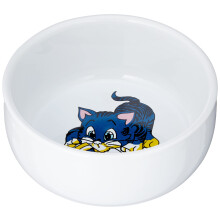 Trixie Ceramic Bowl with Cat Motif, 0.3 Litre, White