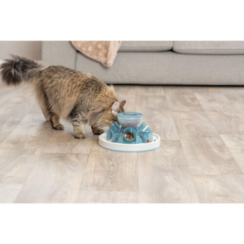 Trixie Trixie Cat Activity Tunnel Feeder, Multicolored (Maroon/White),? 28 cm/14 cm 1