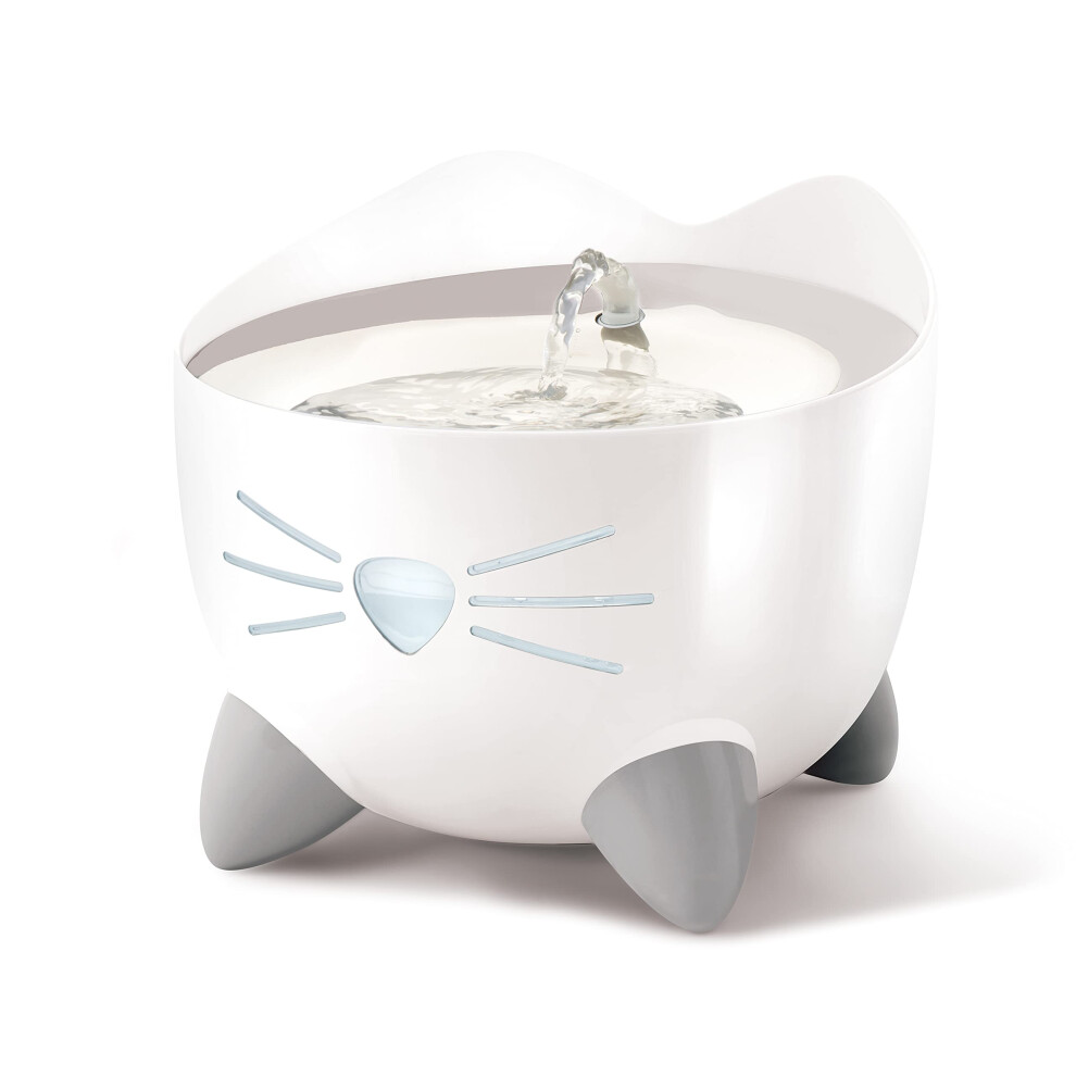 Catit Pixi Cat Water Fountain, Stainless Steel, White, 2.5L