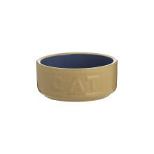 Mason Cash Cane & Blue Cat Bowl 13 cm Ceramic Cat Food & Water Bowl, 400 ml Capacity, Non Tip, Dishwasher, Freezer & Microwave Safe