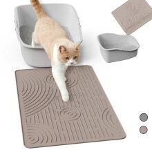 Wingcases Cat Litter Mat, 60x40cm Silicone Litter Trapping Mat, Non-Slip, Easy to Clean, Waterproof Urine Resistant Material, Soft on Kitty Paws